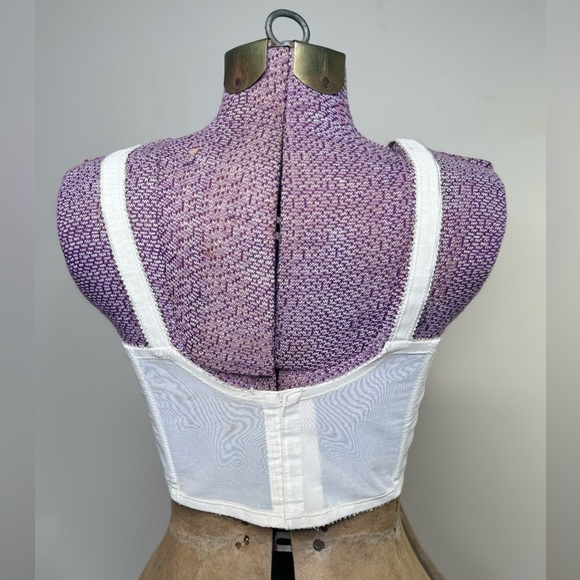 Vintage Bali 50s 60s Long Line Corset Bustier Bullet Bra 36B Pin-up Coquette Bow - Picture 3 of 8